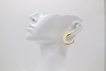 Flat Gold Hoop Earrings