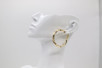 Twisted Gold Hoop Earrings