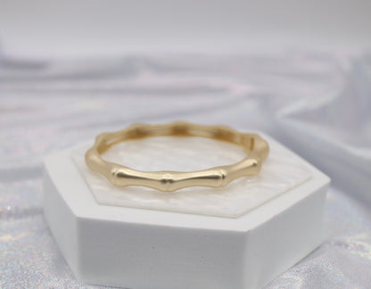 Matte Gold Bamboo Bangle Bracelet