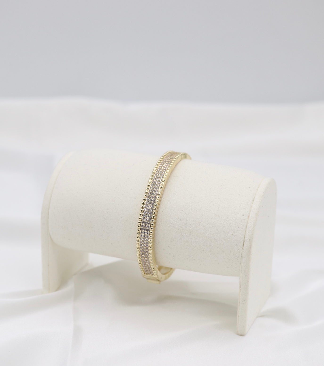 Gold Pavé Crystal Bangle Bracelet