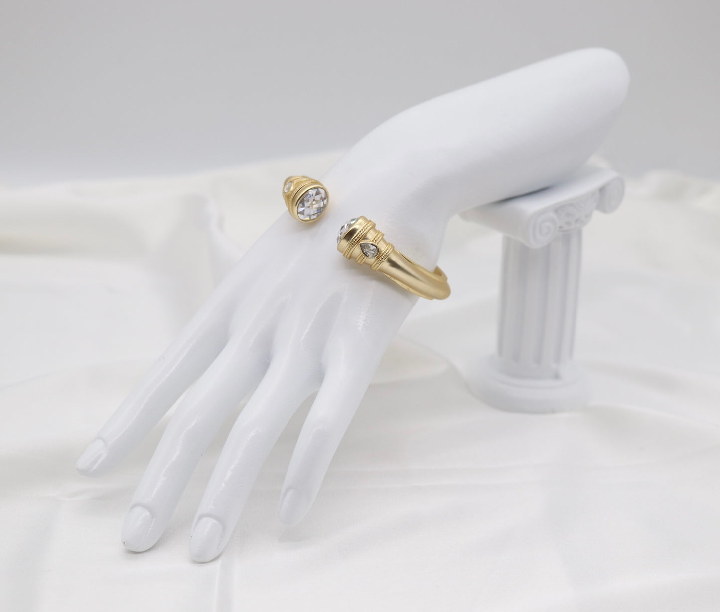 Clear Crystal Gold Cuff Bracelet