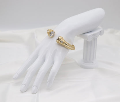 Clear Crystal Gold Cuff Bracelet