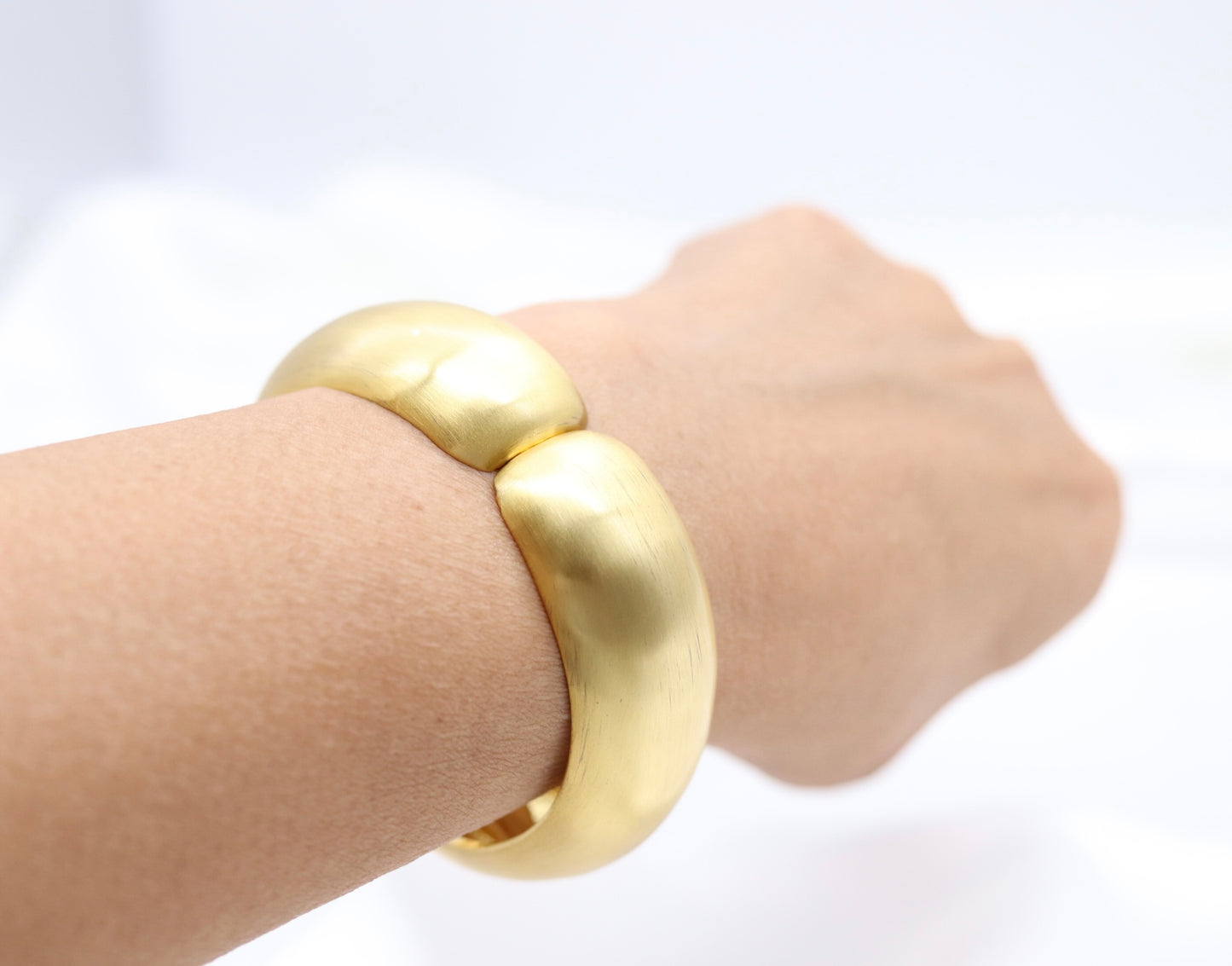 Matte Gold Cuff Hinged Bracelet