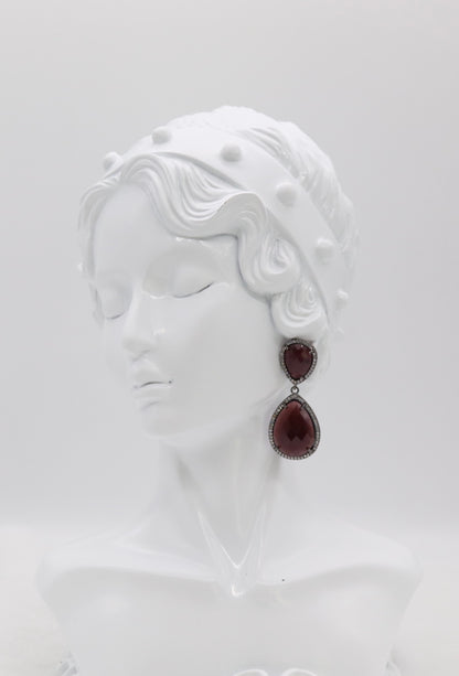 Dark Purple Teardrop Statement Earrings