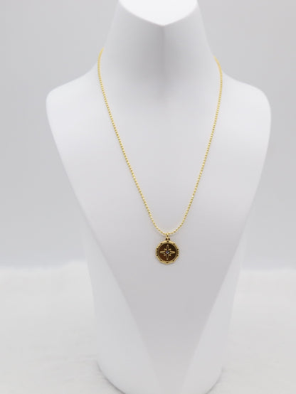 Gold Compass Star Necklace – Dainty North Star Pendant