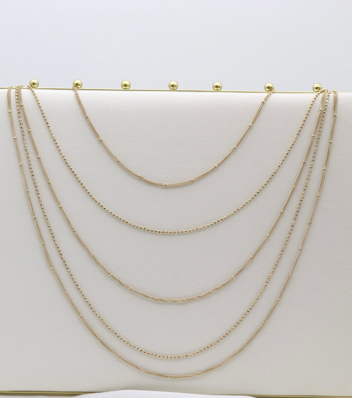 Gold Multi-Strand Layered Chain Necklace