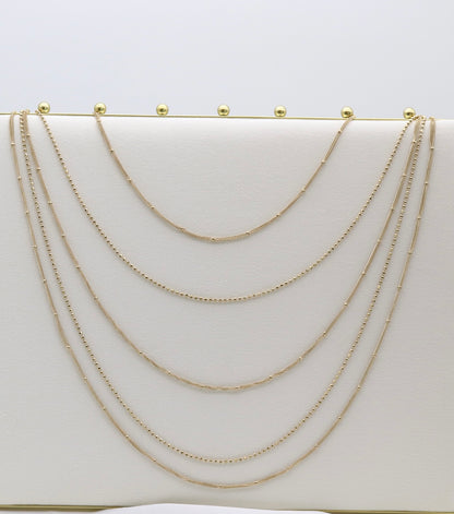 Gold Multi-Strand Layered Chain Necklace