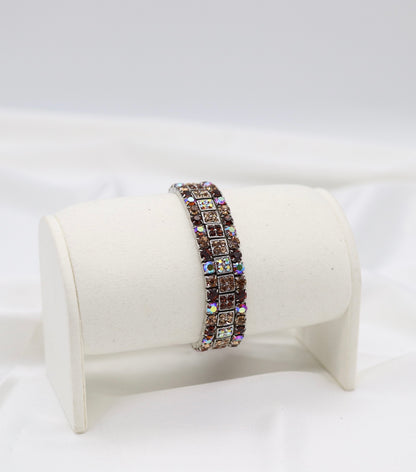 Amethyst Mosaic Square-Set Crystal Bracelet