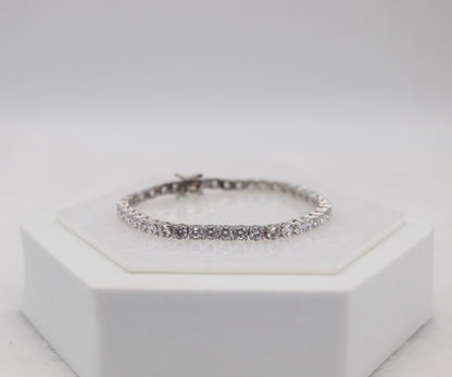 Elegant Silver CZ Tennis Bracelet