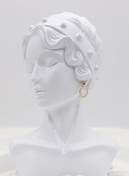 Textured Twist Gold Hoop Earrings