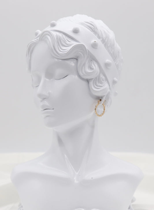 Textured Twist Gold Hoop Earrings