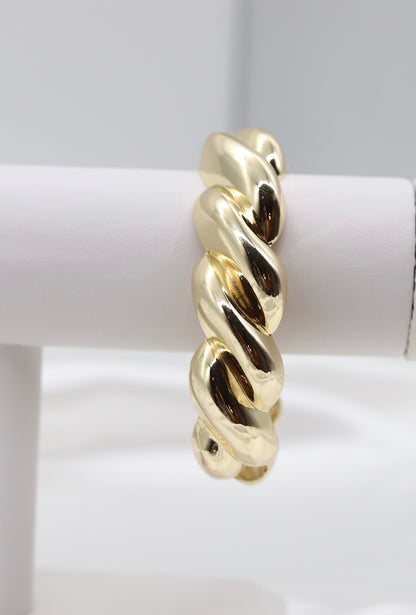 Gold Twisted Hinged Bracelet