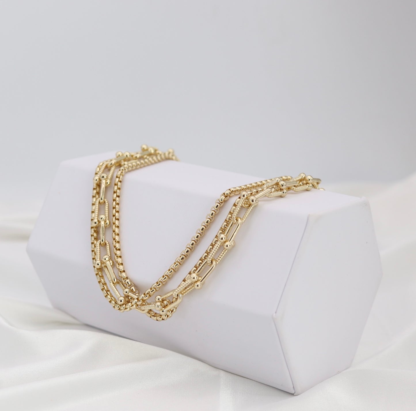 Golden Harmony Multi-Chain Statement Necklace