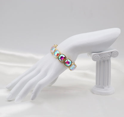 Aurora Crystal & Gold Stretch Bracelet