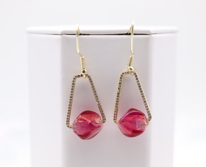 Acrylic Rose Bead Earrings