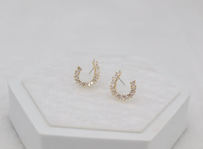 Sparkling Baguette Hoop Earrings
