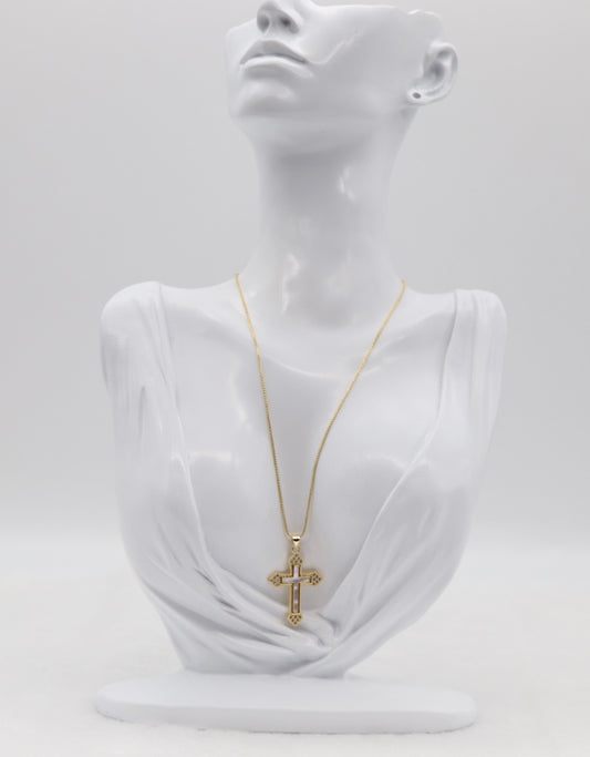 Gold Cross Pendant Necklace