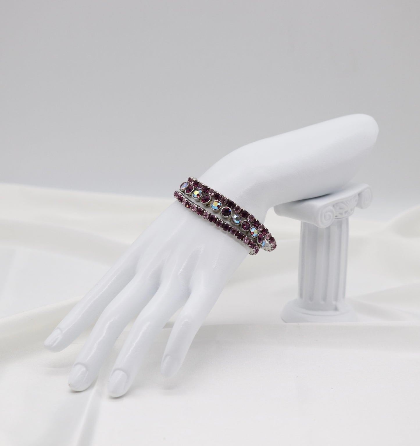 Purple Aurora Crystal Round-Cut Bracelet