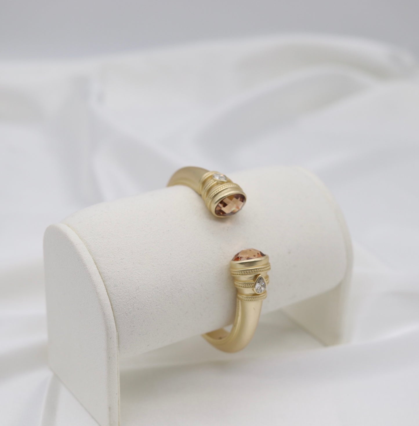 Champagne Crystal Gold Cuff Bracelet
