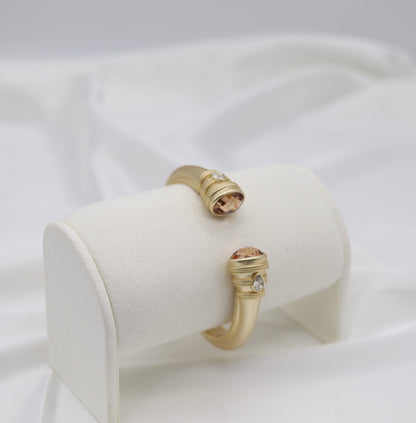 Champagne Crystal Gold Cuff Bracelet