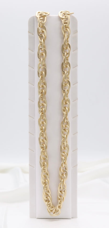 Matte Gold Chunky Link Chain Necklace