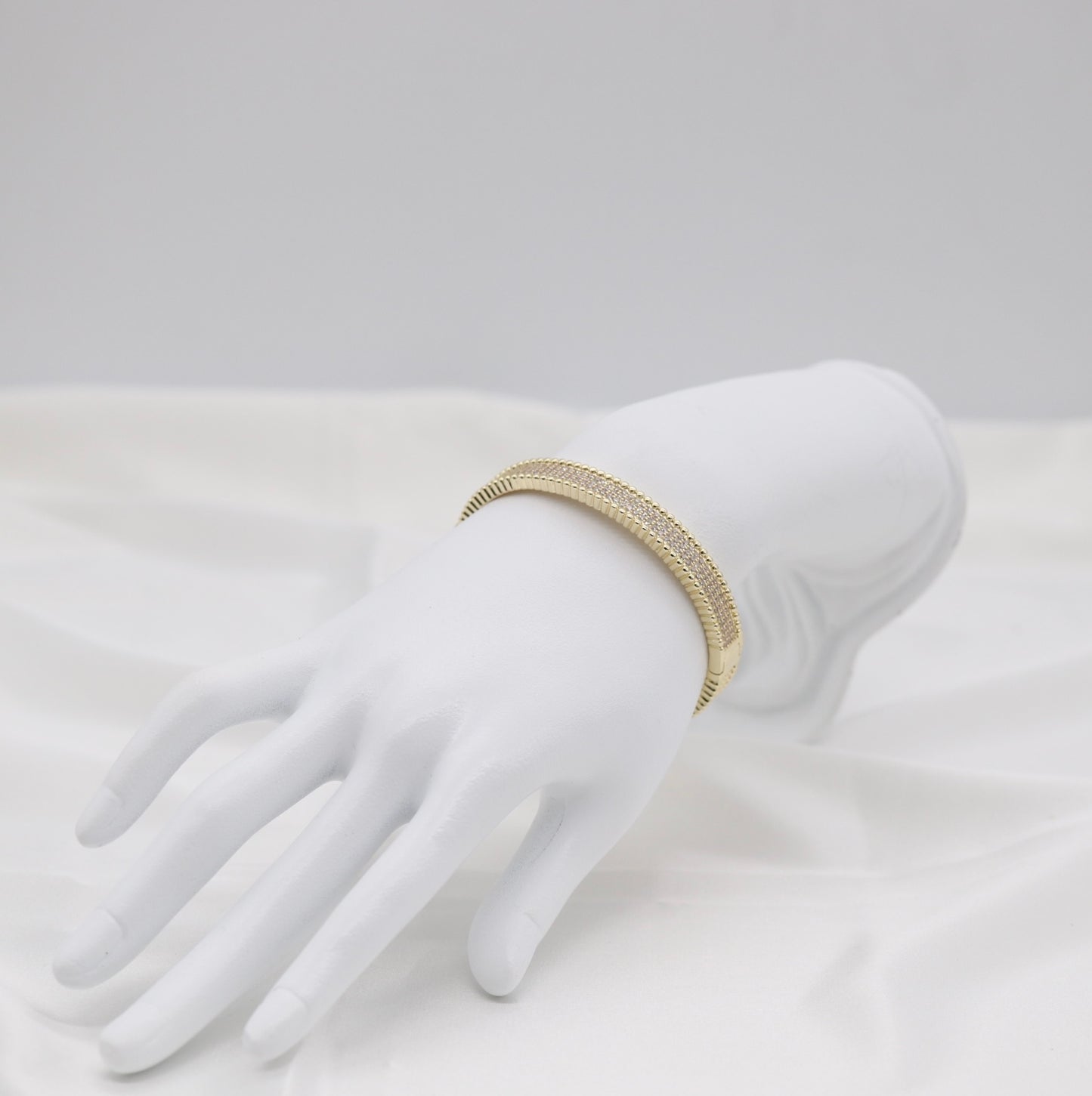 Gold Pavé Crystal Bangle Bracelet