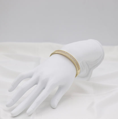 Gold Pavé Crystal Bangle Bracelet