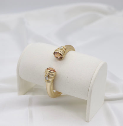 Champagne Crystal Gold Cuff Bracelet