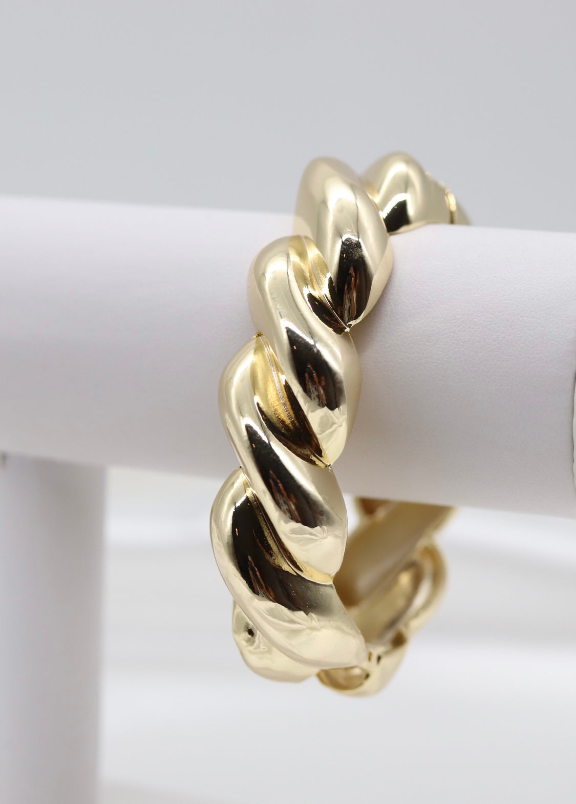 Gold Twisted Hinged Bracelet