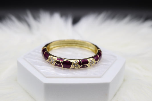 Purple Enamel Bangle Hinged Bracelet