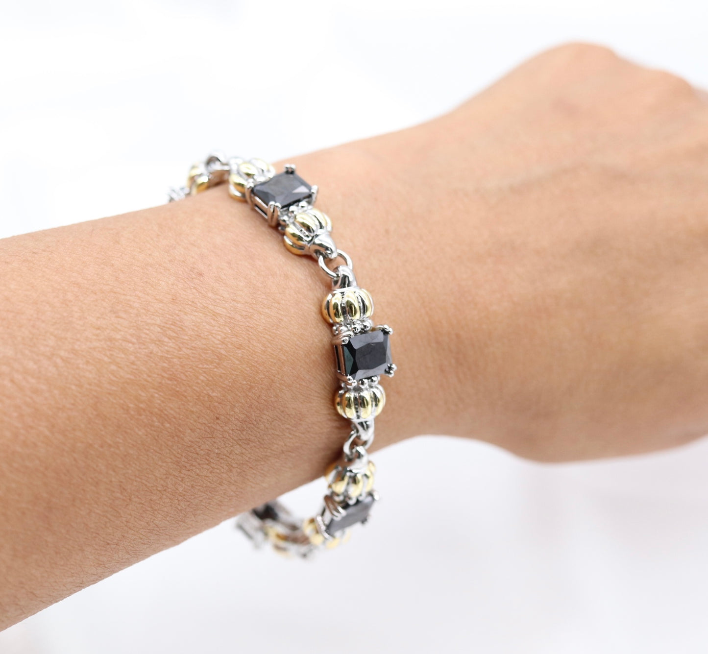 Black Onyx Station Bracelet