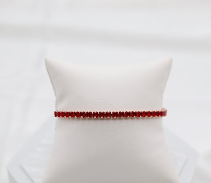 Ruby Red CZ Diamond Adjustable Bracelet