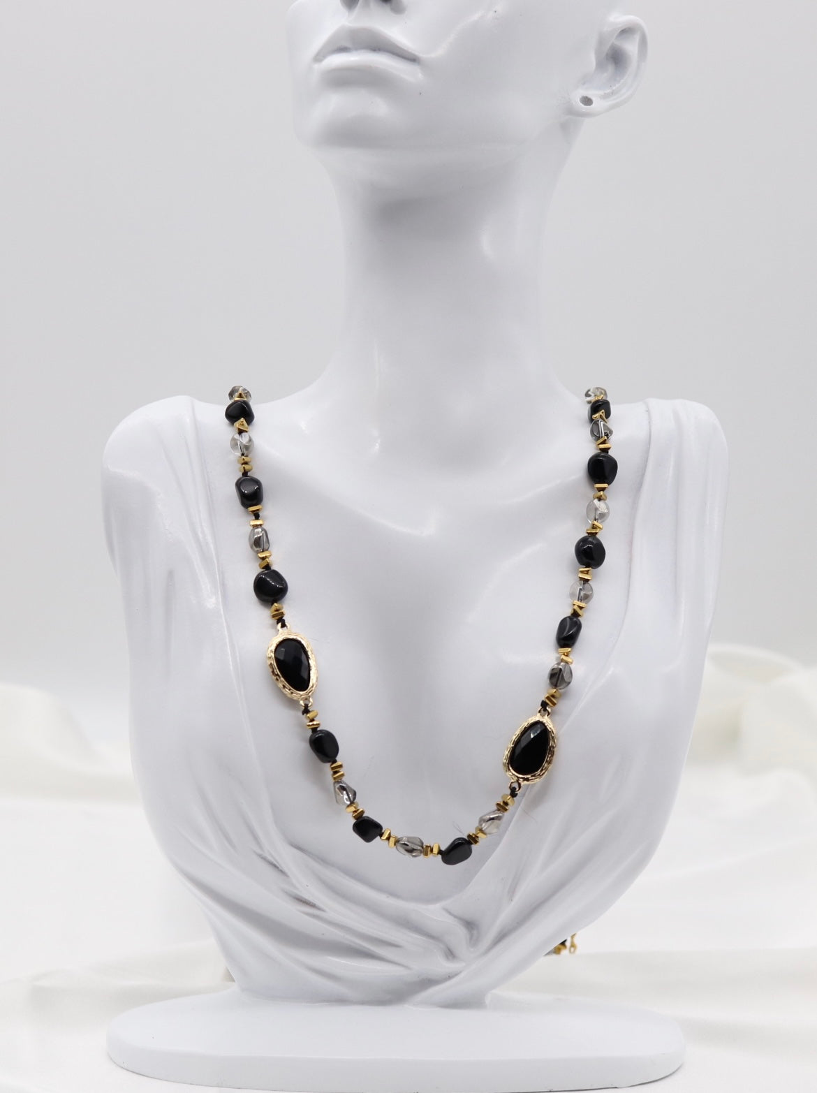 Midnight Elegance Black Crystal Necklace