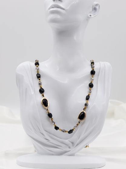 Midnight Elegance Black Crystal Necklace