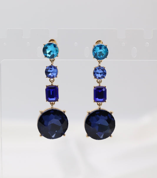 Blue Combination Glass Stone Post Earring