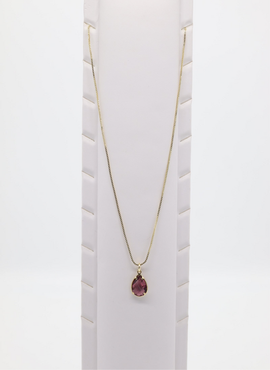 Lilac Zircon Gemstone Pendant Necklace