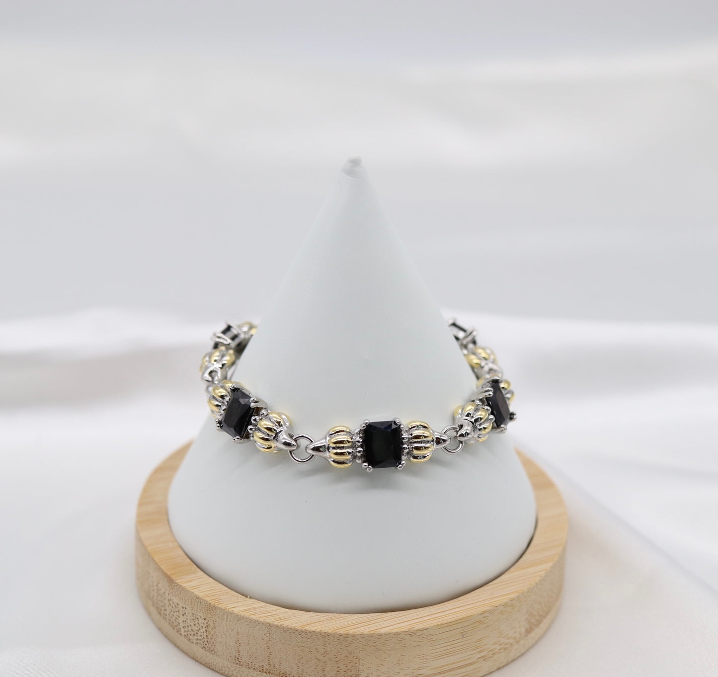 Black Onyx Station Bracelet