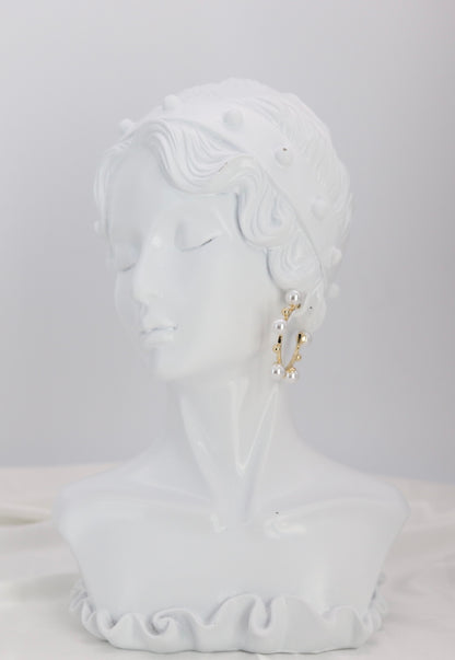 Pearl Accent Gold Hoop Earrings – Classic Mini Hoop Design