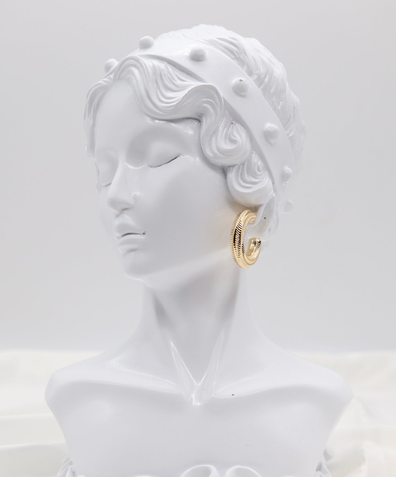 Etched Horizon Gold Hoop Earrings