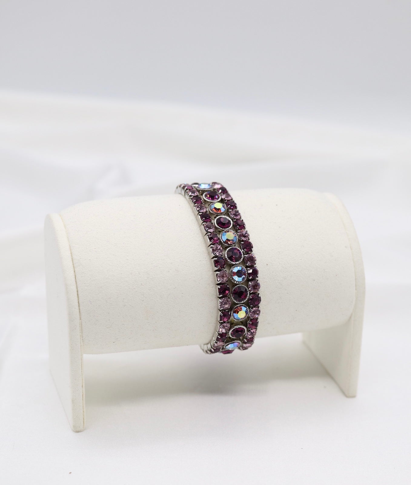 Purple Aurora Crystal Round-Cut Bracelet
