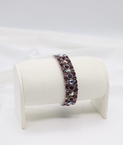 Purple Aurora Crystal Round-Cut Bracelet