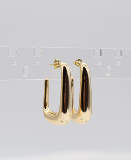 Modern Gold Sculpted Hoop Earrings