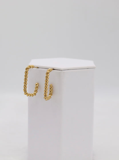 Twisted Rope Square Hoop Earrings