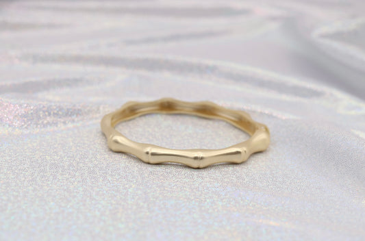 Matte Gold Bamboo Bangle Bracelet