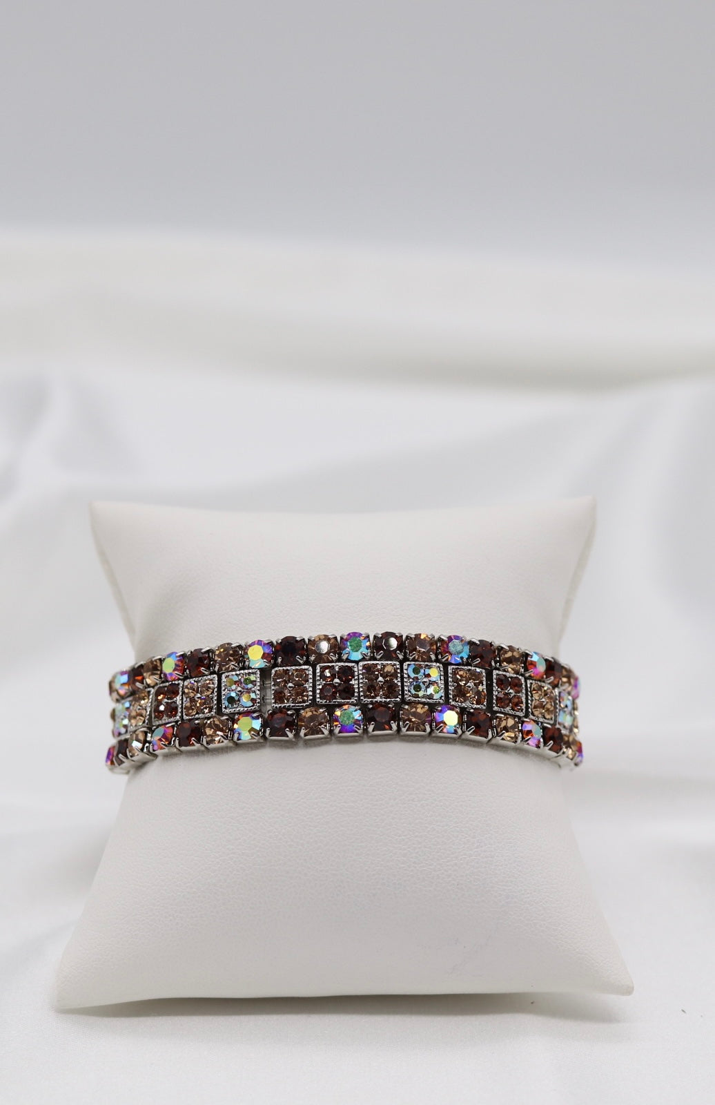 Amethyst Mosaic Square-Set Crystal Bracelet