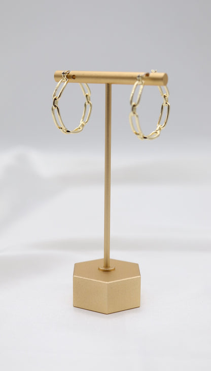 Gold Paperclip Hoop Earrings