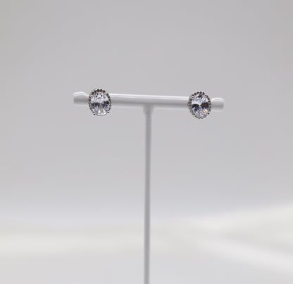 Cubic Zirconia Silver Post Style Earrings