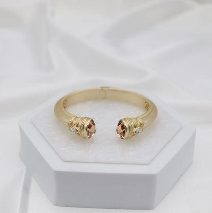 Champagne Crystal Gold Cuff Bracelet