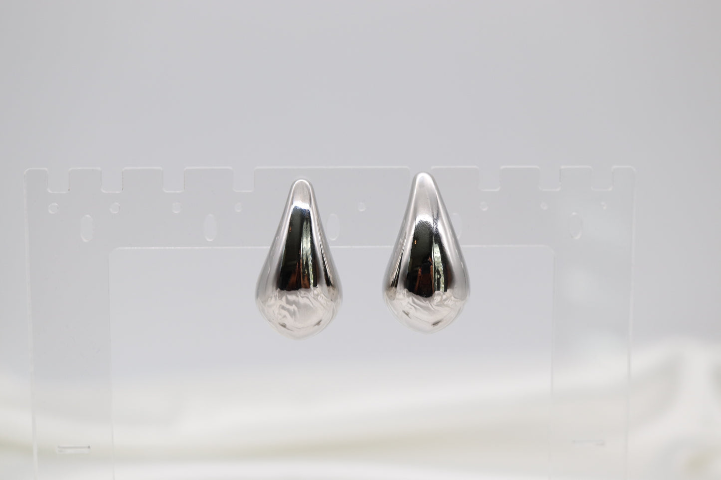 Chunky Silver Teardrop Earrings