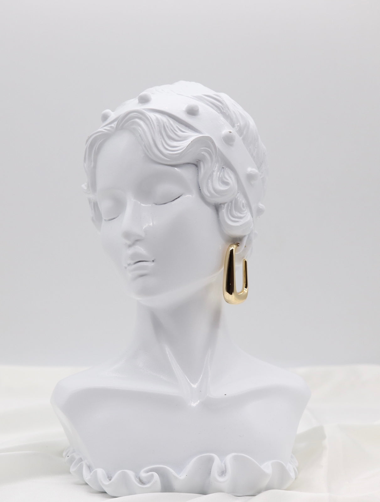 Modern Gold Sculpted Hoop Earrings